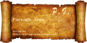 Parragh Irma névjegykártya